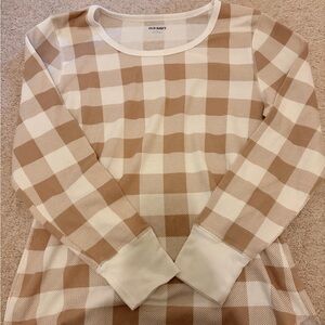 Old Navy Checkered Long Sleeve Sleep Top (size: L)
